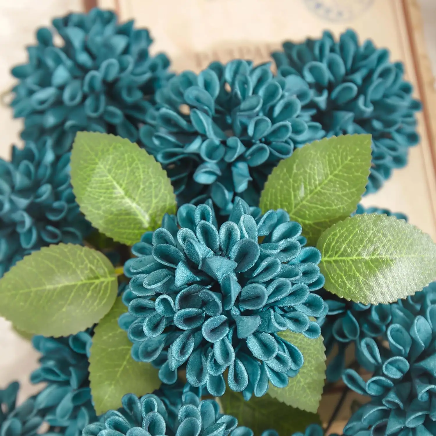 25 قطعة من الورد الاصطناعي باللون الأزرق المخضر الداكن والداليا لتزيين الحفلات وباقات الزفاف وديكور المنزل وحفل المهرجانات