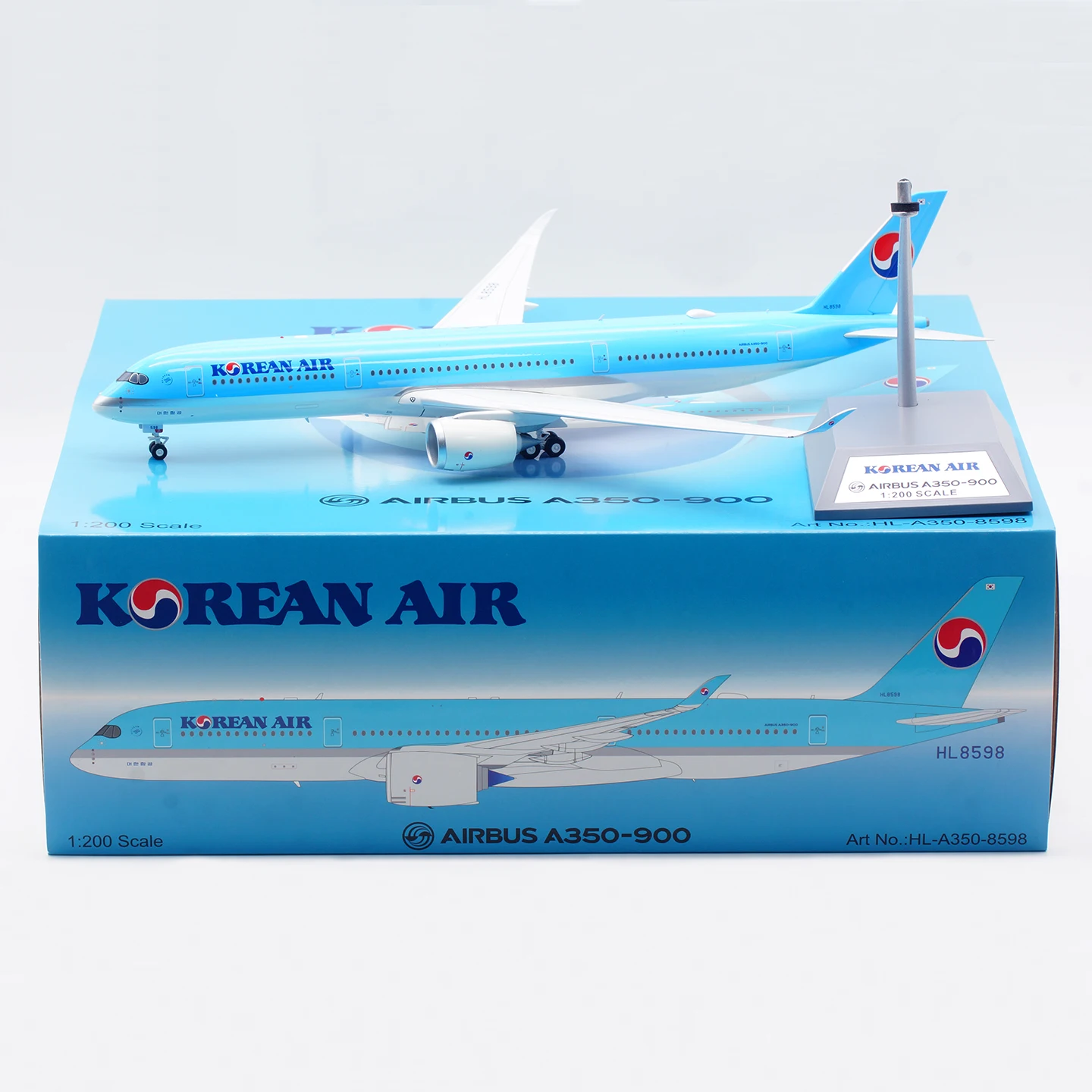 

HL-A350-8598 Коллекционный самолет из сплава в подарок B-модели 1:200 KOREAN AIR «SkyTeam» Airbus A350-900, литая под давлением модель самолета HL8598