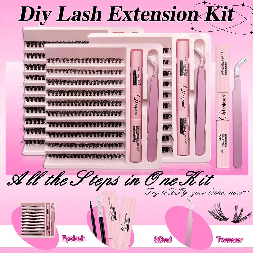 DIY Lashes Extension Kit Eyelashes Clusters Lash Bond and Seal Makeup Tools for Gluing Lashes Gluing Glue Accessories