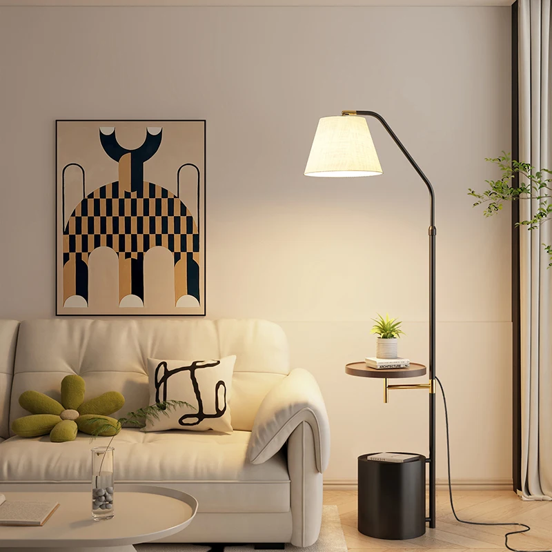 

Floor lamp, living room, bedroom, pleated light luxury coffee table rack, integrated atmosphere lamp, vertical high-end floor la