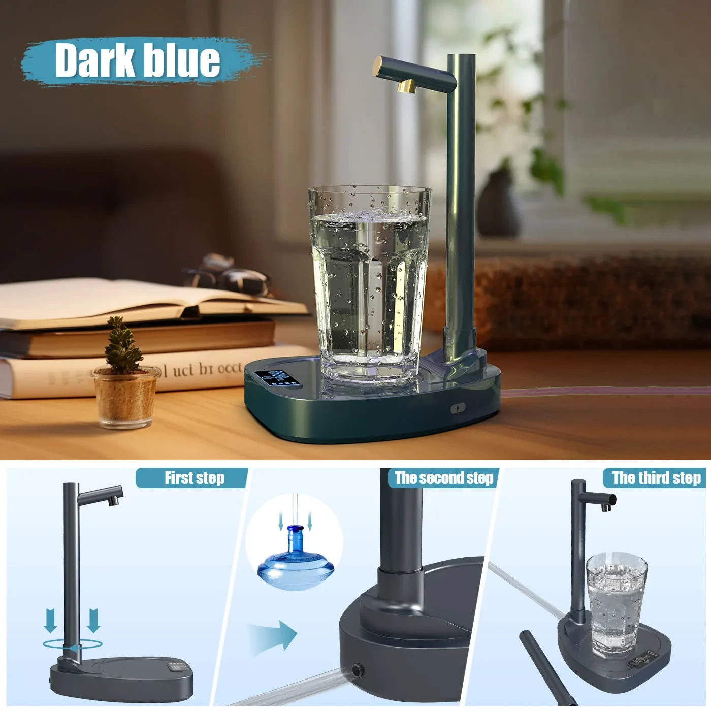 Electric Water Gallon Pump Automatic Water Dispenser Pump Liters Desktop Portable Water Pump Bottle Barrel Rechargeable