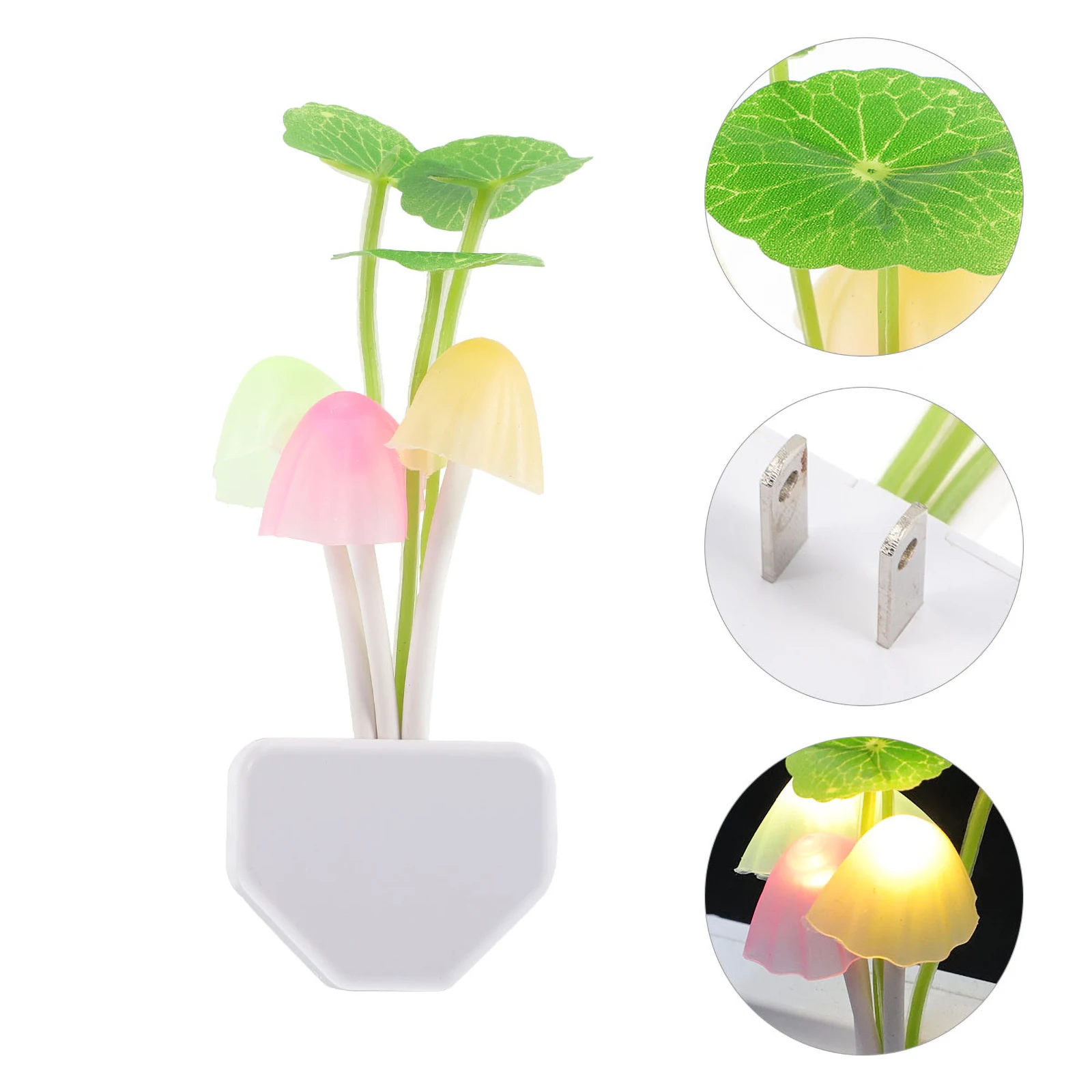

3 Pcs Light Mini Lamp Mushroom Night Light Lights Plug In Table Plastic Wall LED Sensor Bedroom Decor Soft Glow