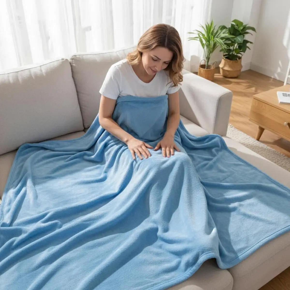 1PC Ultra Soft Lightweight Flannel Throw, Solid Grey Minimalist Style Thick Warm Blanket, Multi-purpose Daily Bedding For Household Sofa & Bed