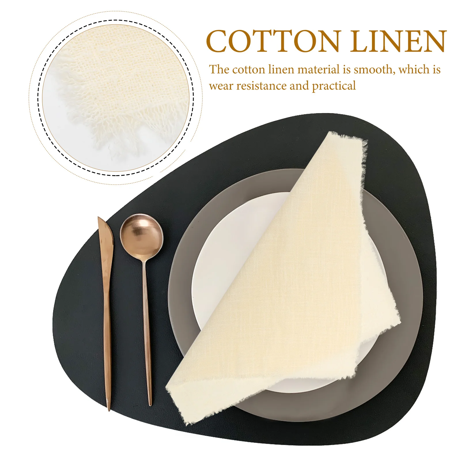 

4pcs Cotton Linen Napkins Washable Reusable Table Dinner Napkin For Wedding Party Festival Restaurant Home Kitchen Decorative