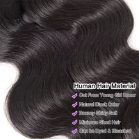 100% Unprocessed Virgin Brazilian Human Hair Bundles Natural Black Color 30 32 Inch Body Wave 3/4 Bundles Raw Hair Extensions 16A Remy Pure Human HairBundle 6
