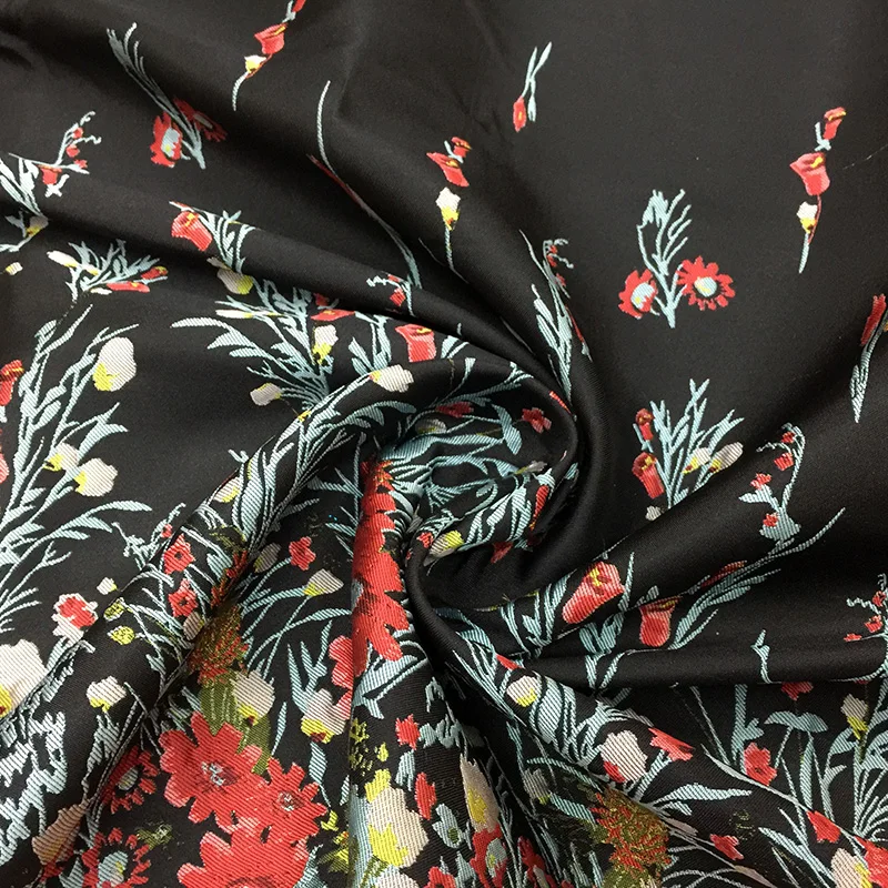 High Density Twill Yarn Dyed Jacquard Fabric European Style Dress Embroidery Clothing Spring Summer Fashion Design Sewing Cloth