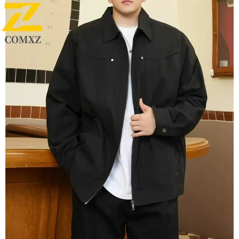 

COMXZ Мужская кожаная куртка, повседневная мотоциклетная куртка с воротником-стойкой в американском стиле, повседневная легкая осенняя одежда для путешествий на открытом воздухе