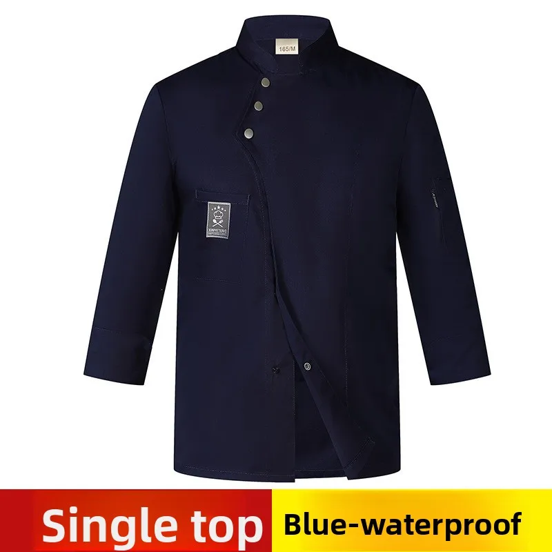 Men's Waterproof Long Sleeve Chef Uniform Autumn Winter Thick Wear-resistant Hotel Restaurant Kitchen Workwear