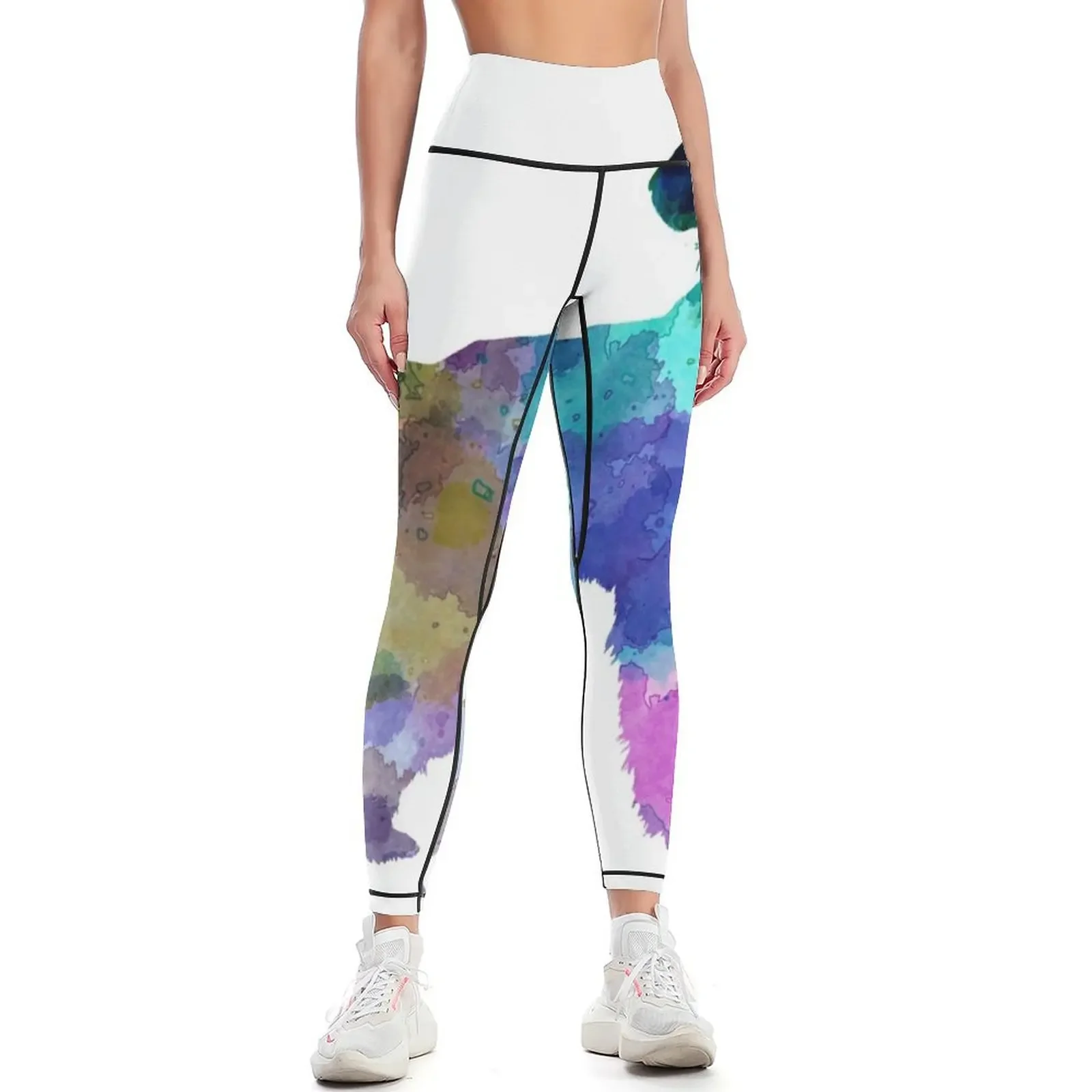 

Afgan Hound 01 in watercolor Leggings legging gym gym pants Women's trousers sport set Womens Leggings