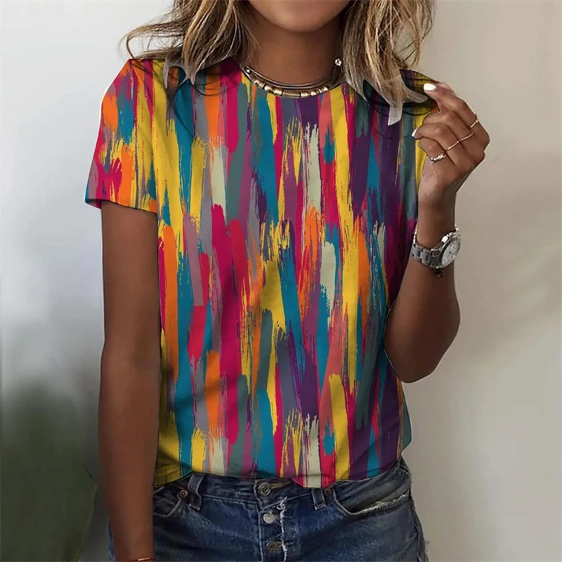 Hot Sale Colorful Scales 3D Print T Shirts Elegant Casual Pretty Women\'s Clothing Girls Funny Short Sleeve T-shirt Best Gift