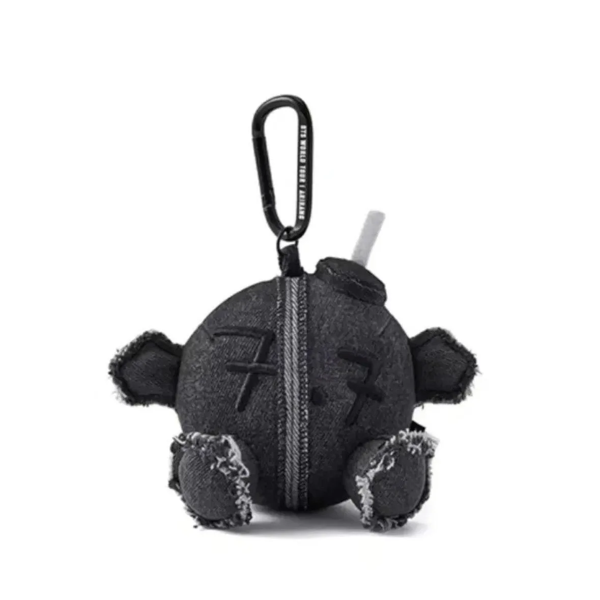 13cm Kawaii In Stock Black Denim Ball Peripheral Plush Keychains Coal Stove Pendant Plush Toy Christmas Birthday Gift For Fans