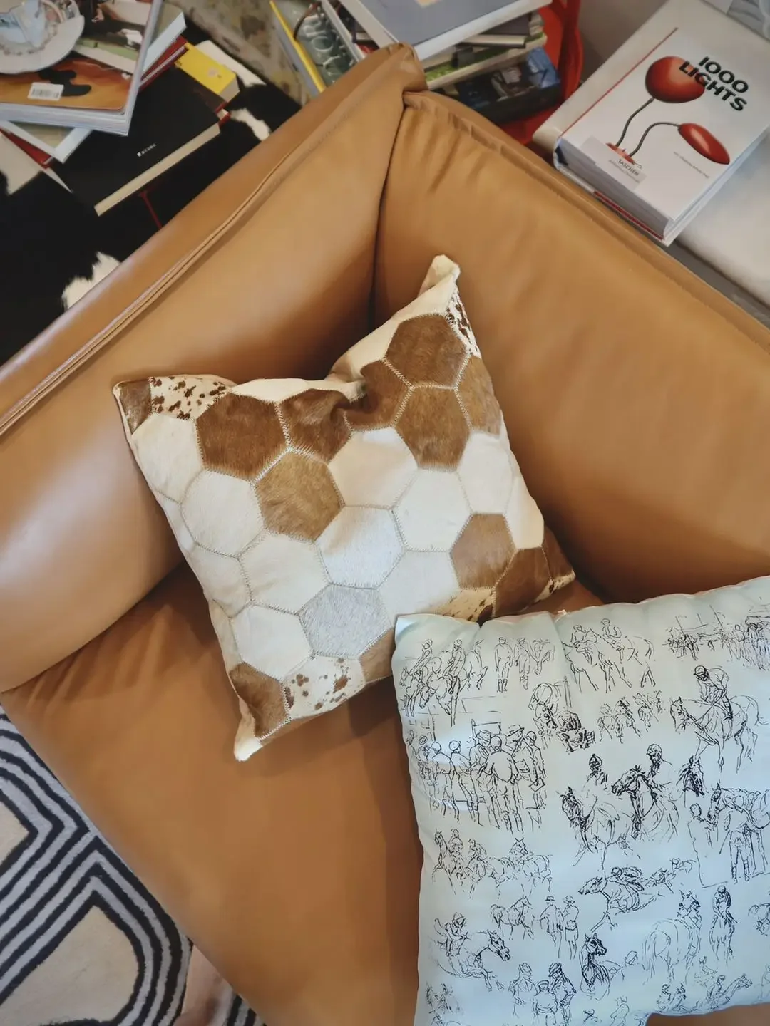 

100% Real Cow Hide Cushion Cover 45x45 Luxury Cream Brown Cowhide Pillowcase For Home Decor