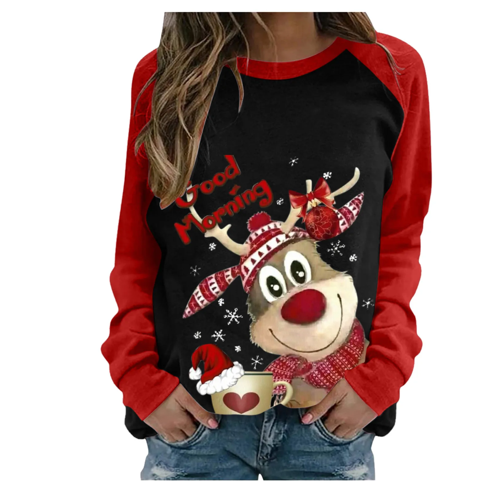 Christmas Cartoons Women Sweater Winter Long Sleeve Women's s Homesuit Woman s Fashion  Pull Femme