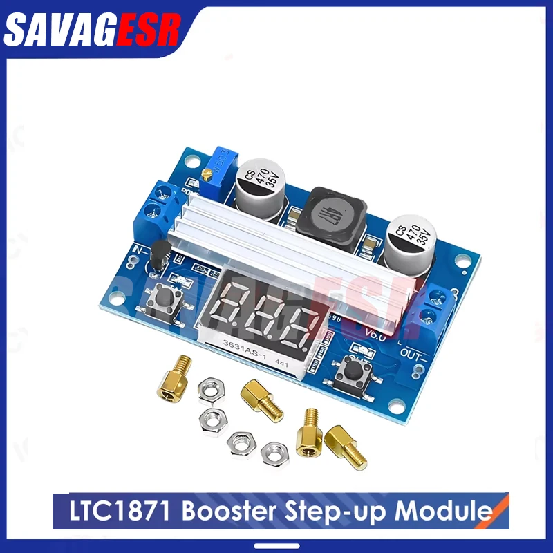 1-5PCS LTC1871 DC-DC Boost Converter Step Up Power Module 3-35V to 3.5-35V with LED Voltage Meter Display 100W
