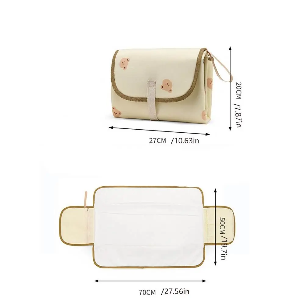 Foldable Diaper Changing Pad Bear Waterproof Baby Infant Diaper Urine Mat Easy To Clean Comfortable Bedding Changing Cover Pad