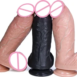 Consolador enorme de silicona para hombre Real, pene masculino de goma Artificial, Juguetes sexuales de amor para mujeres, tapón Anal, vagina, punto G, juguete de masturbación