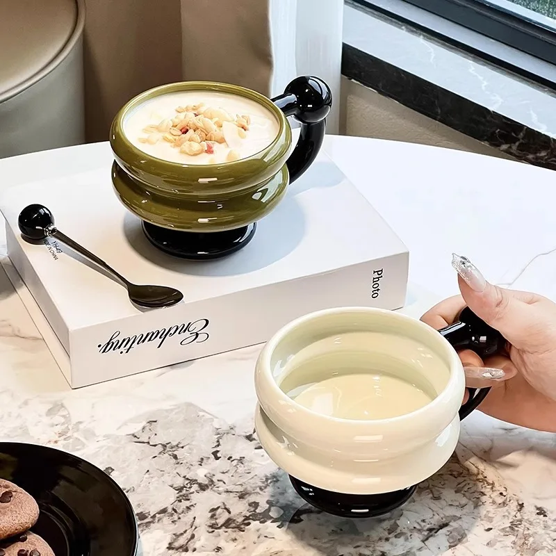 

Креативная бытовая чашка для питья, легкая роскошная керамическая кофейная чашка, винтажная кружка ﻿ Кухонные столовые барные чашки для напитков