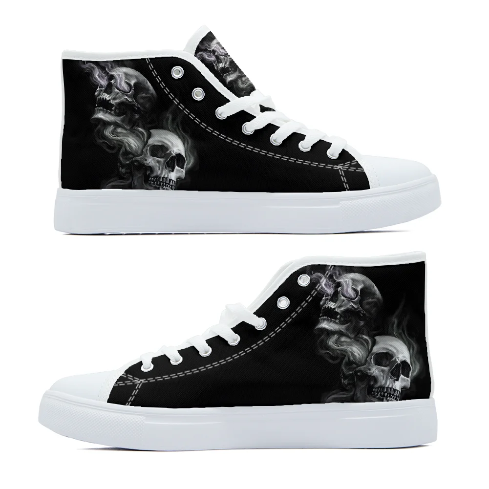 

Skull Smoke painting high-top canvas shoes casual fashion shoes campus sneakers sport shoes for man and women