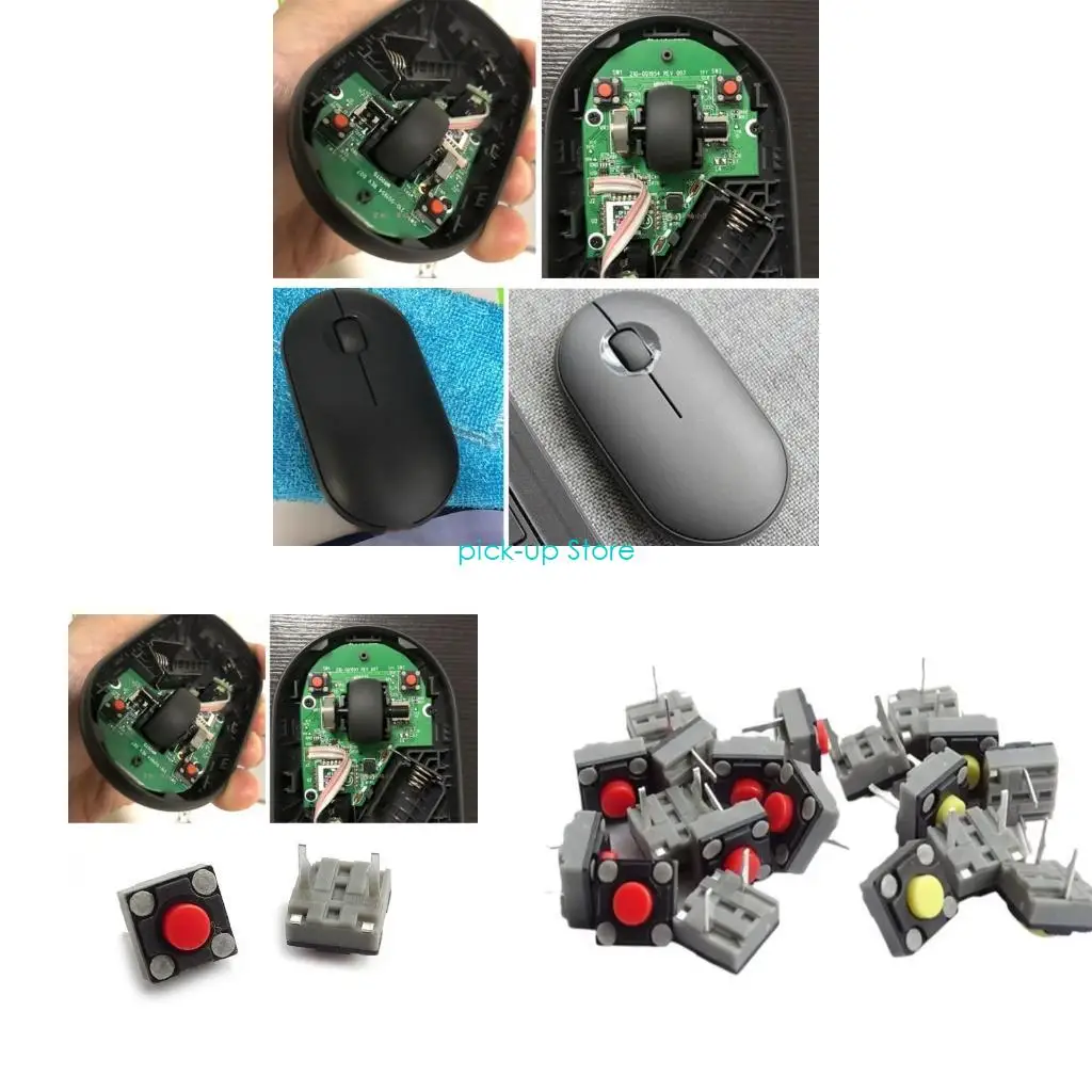 

Q5WA 10Pieces Mouse Mute Microswitches 6x6x4.3mm Rectangle Mouse Switches Set For Noise Reduced Operating
