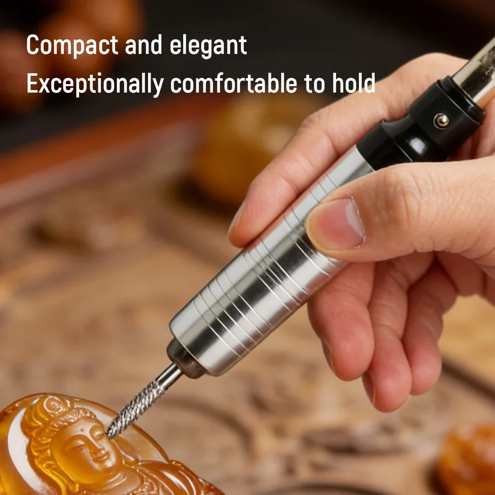 Electric Hanging Flex Shaft Grinder - Jewelry Polishing & Sanding Pen Kit with Stepless Speed for Stone Wood Grinding