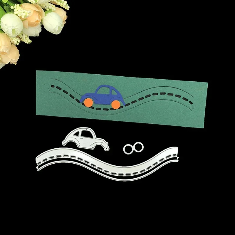 Car Road Metal Cutting Dies DIY Scrapbooking Album Paper Cards Decorative Crafts Embossing Die Cut