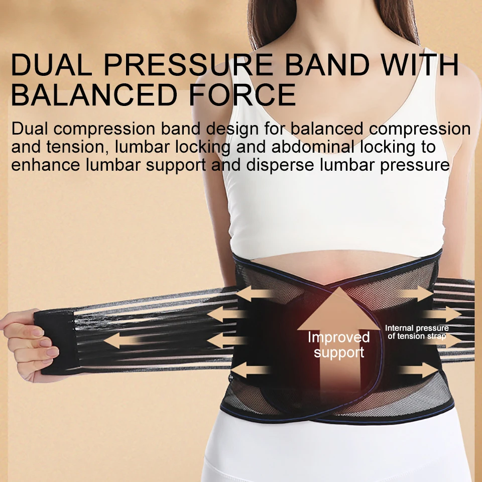 Elastic Lumbar Support Waist Belt Health Therapy Breathable Back Spine Support Corset for Disc Herniation Pain Relief Men Women