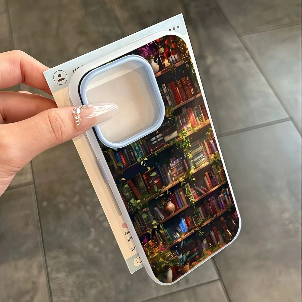 für Samsung Galaxy A16 A15 A55 A35 A36 A56 S26 S25 S24 Ultra S23 S21 S22Plus Handyhülle mit Kunst-Bücherregal-Muster aus Silikon TPU – Detail 6