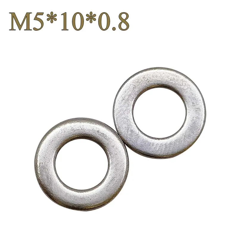 Flat Washer - M5*10*0.8 304 Stainless Steel Metal Washers Flat for Screws and Bolts,Outside Diameter=10mm - 20pcs