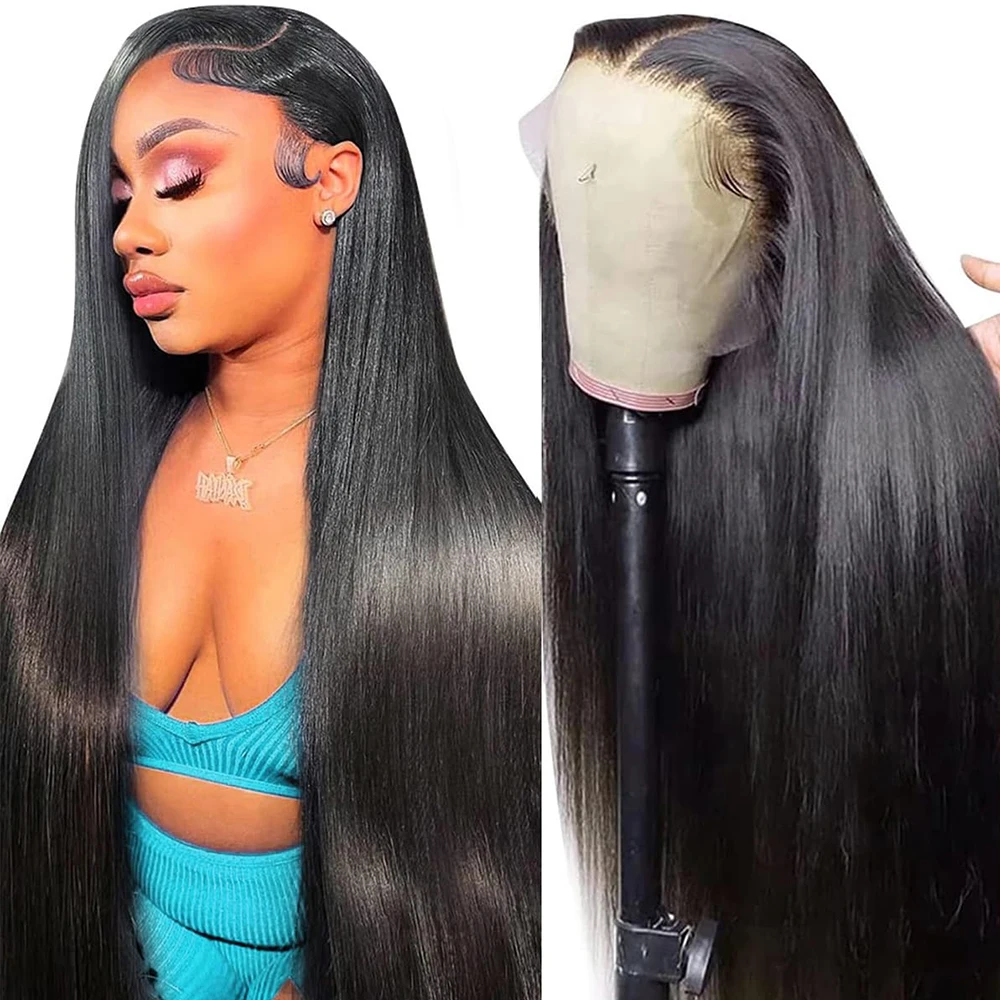 Lace Front Wig Human Hair Straight 180% Full Density HD Transparent Lace Frontal Wigs Human Hair Lace Front Wig For Women