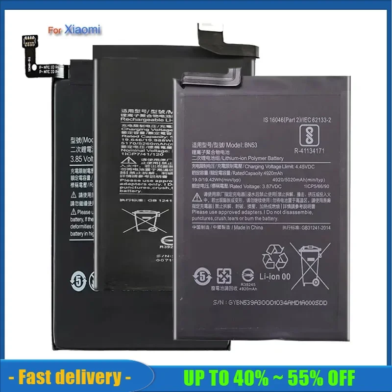 Battery For Xiaomi Redmi Note 2 3 4 4X 5 5A 6 7 Pro Model BM42 BM45 BM46 BN31 BN41 BN43 BN45 BN48 BN4A BM 46 BN 31 41 43 45 48