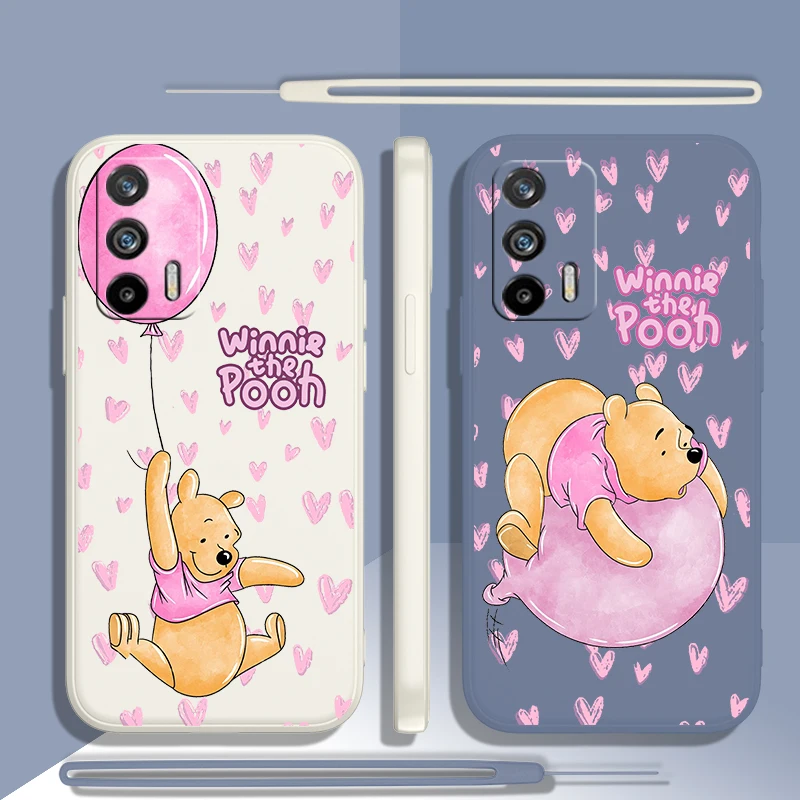 Pink Winnie The Pooh For OPPO Realme GT Neo 5 GT 3 2 C55 33 35 30 S 240W SE Neo3 2 Q5 3 5g Liquid Rope Phone Case