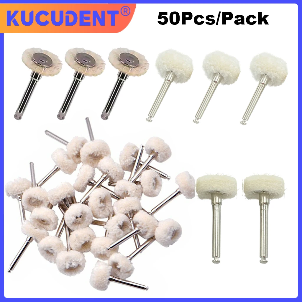 50Pcs Dental Polishing Brush Felt Wheel Wool Cotton Polishing Brushes Polishers for Rotary Tools 2.35mm Shank Polishing Wheel