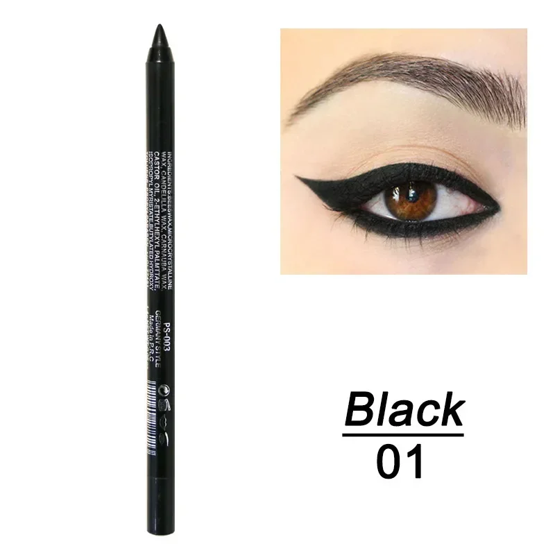 6 Kleuren Langdurige Eyeliner Potlood Waterdicht Pigment Blauw Bruin Zwart Eyeliner Pen Vrouwen Mode Kleur Oogmake-Up Cosmetisch