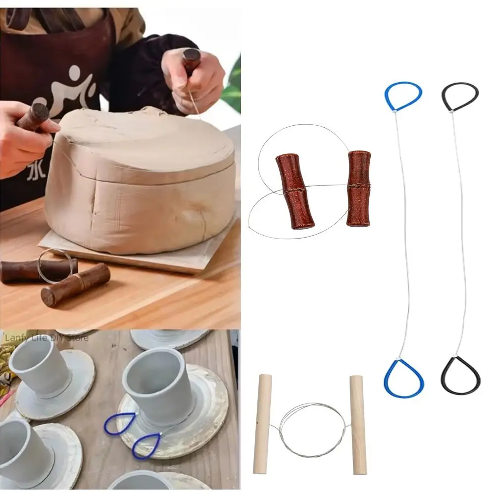 Wire Clay Cutter Mud Cutting Line Pottery DIY Pottery Tools Mud Cutting Tools Solid and Durable Handmade