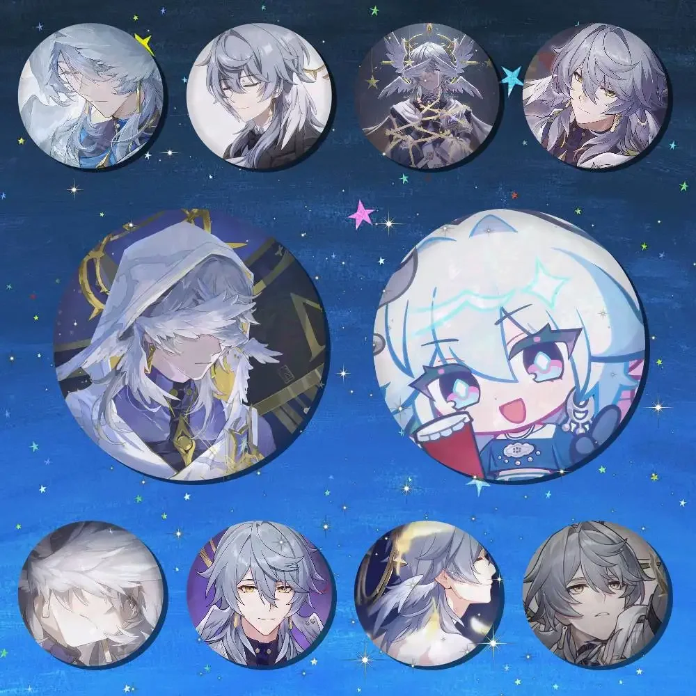 A-Honkai Star Rail Sunday Art Badges Button Round Creative Pin Brooch Badge Bag Decor Accessories Fans Collect Friends Gifts