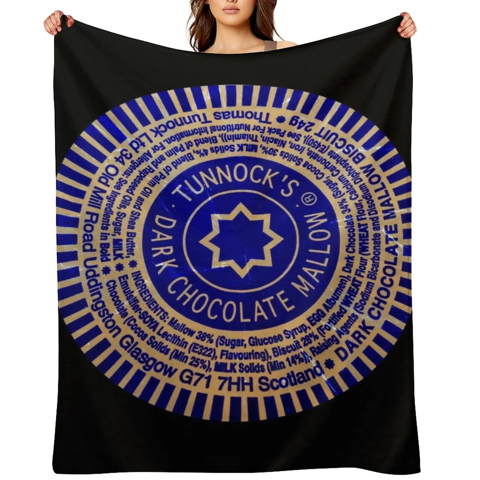 

Tunnock's Dark Chocolate Mallow Throw Blanket Flannel for babies Quilt Decorative Beds Blankets