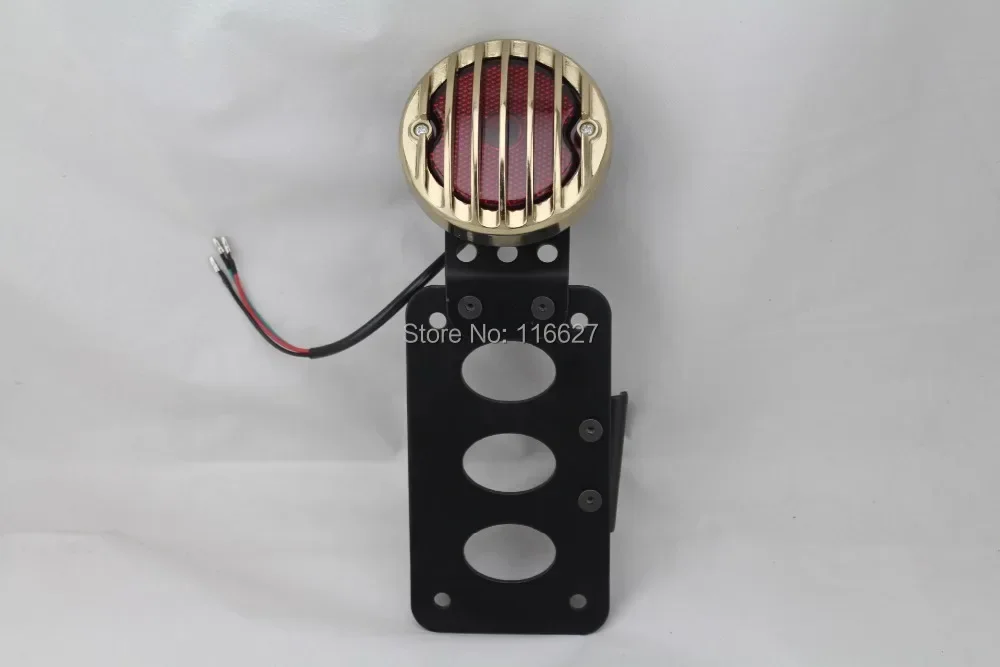 

CUSTOM Retro 3/4" BACK ALXE GRILL COVER BRAKE TAIL LIGHT+ SIDE MOUNT LICENSE PLATE BRACKET SPORTSTER CHOOPER BOBBER XL
