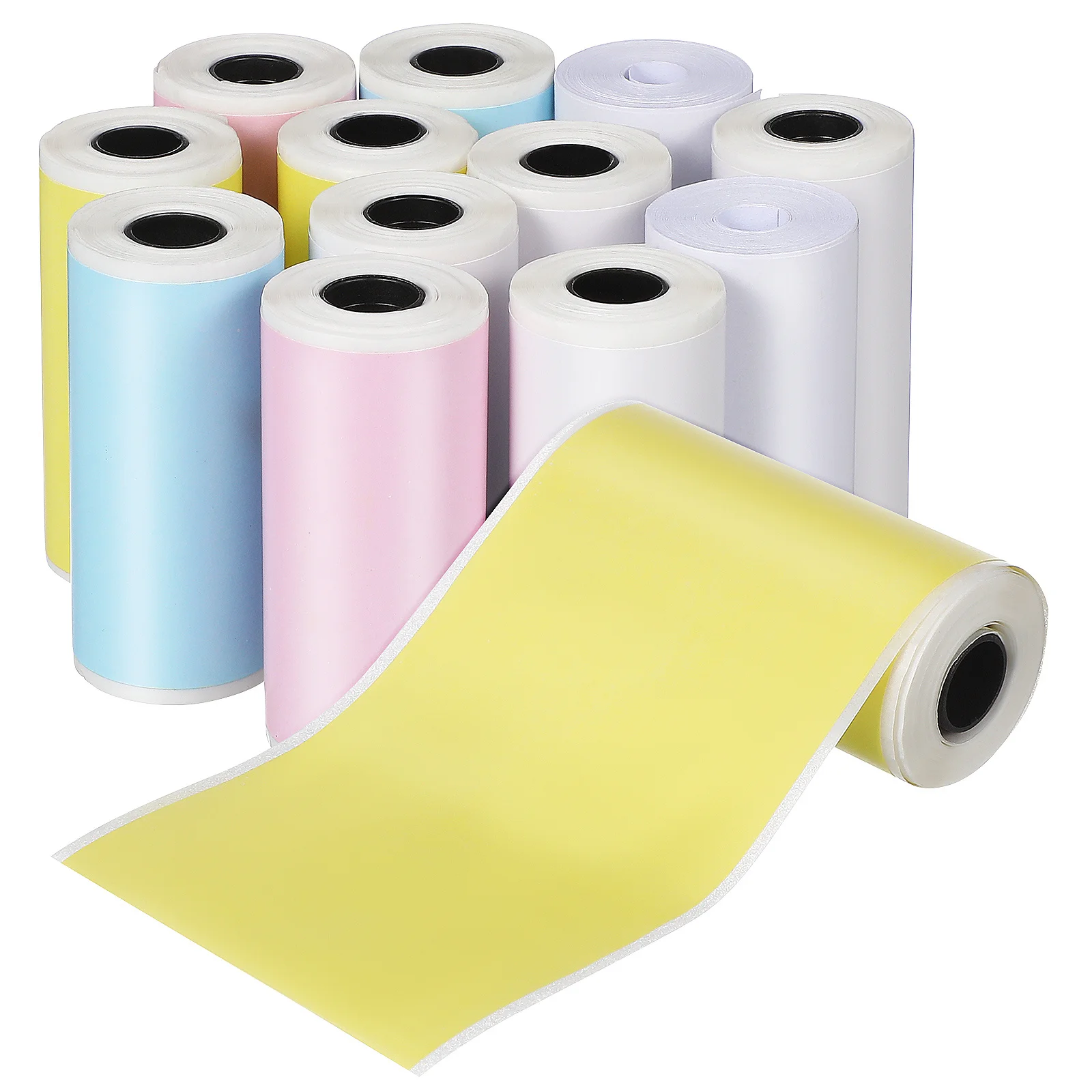 16 Rolls Thermal Label Sticker 5 Packs Colorful Pink Blue Yellow Standard Paper Mini Printer Compatible Various