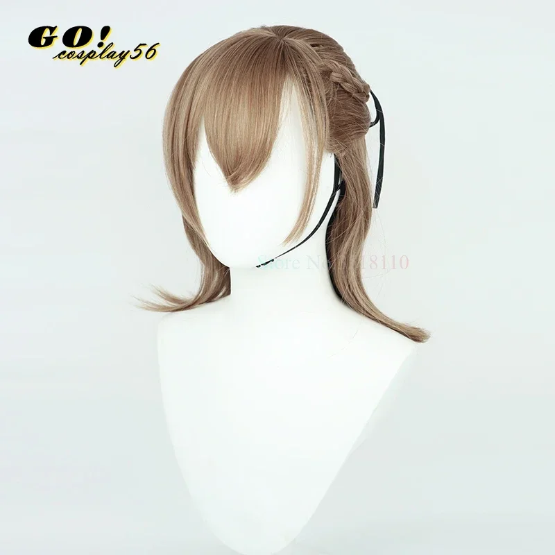 Vtuber Kanakana شعر مستعار تأثيري 35 سنتيمتر ذيل حصان طويل Kanae knkn كعكة nijisanji مقاومة للحرارة الاصطناعية الشعر طويل 120 سنتيمتر الضفائر نسخة