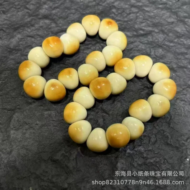New ivory fruit charcoal-burned mangosteen intestine bracelet, fashionable and versatile accessory