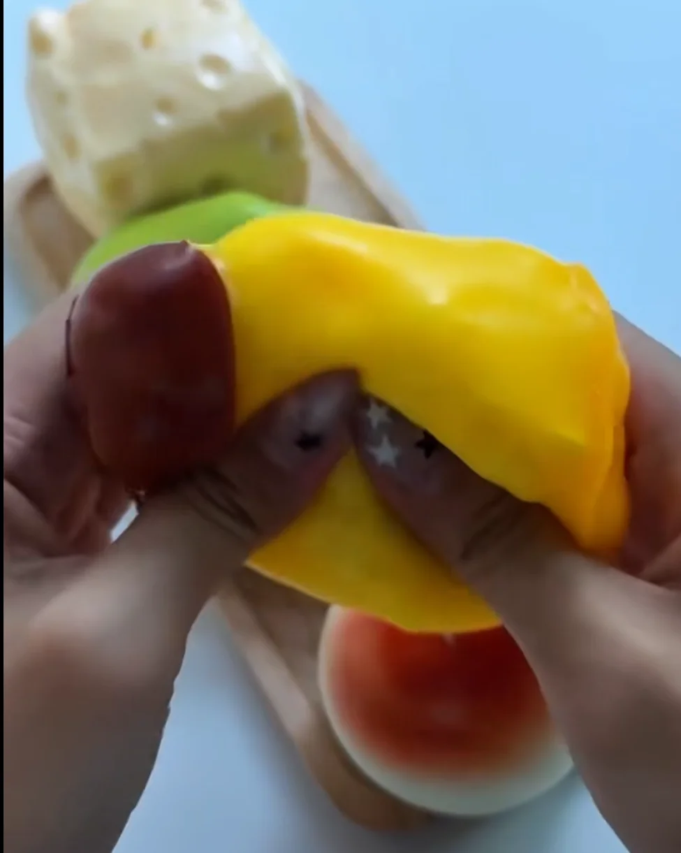Crisp Pudding Shape Squishy Toy Realistic Caramel Pudding Model Soft Squeeze Funny Sensory Stress Relief Fidget Toy Desktop