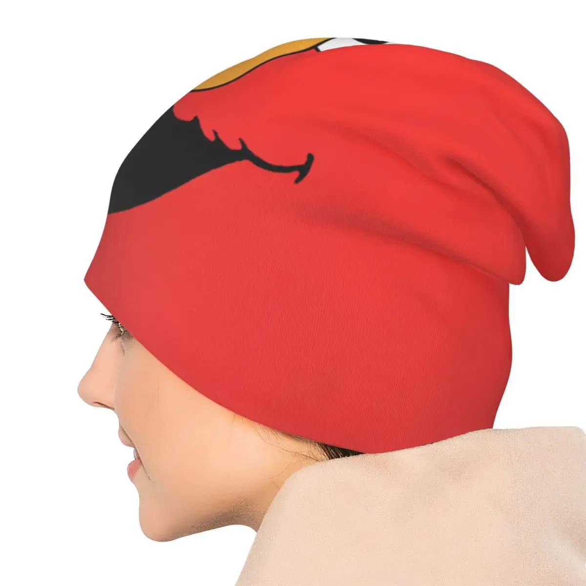 S-Sesame Street Elmo Skullies Beanies Hat Sesame Street Cartoon Comedy Goth Men Women Street Caps Warm Dual-use Bonnet Hat