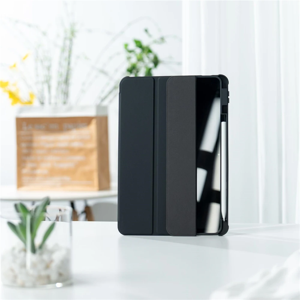 For Xiaomi Pad 6 2023 Tablet Case with Pen Slot Protective Cover for MiPad 6 Pro 11 Inch Transparent Bottom Rotation Shell