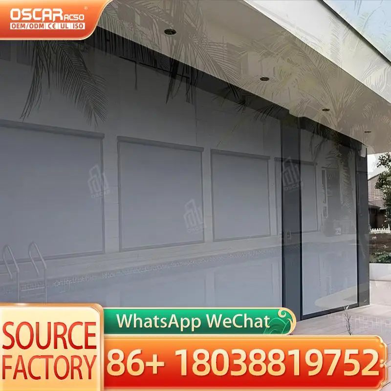 

Outdoor Motorized Zip Track Screen with Retractable Feature Windproof and Waterproof for Balcony Patio and Outdoor Areas Electri