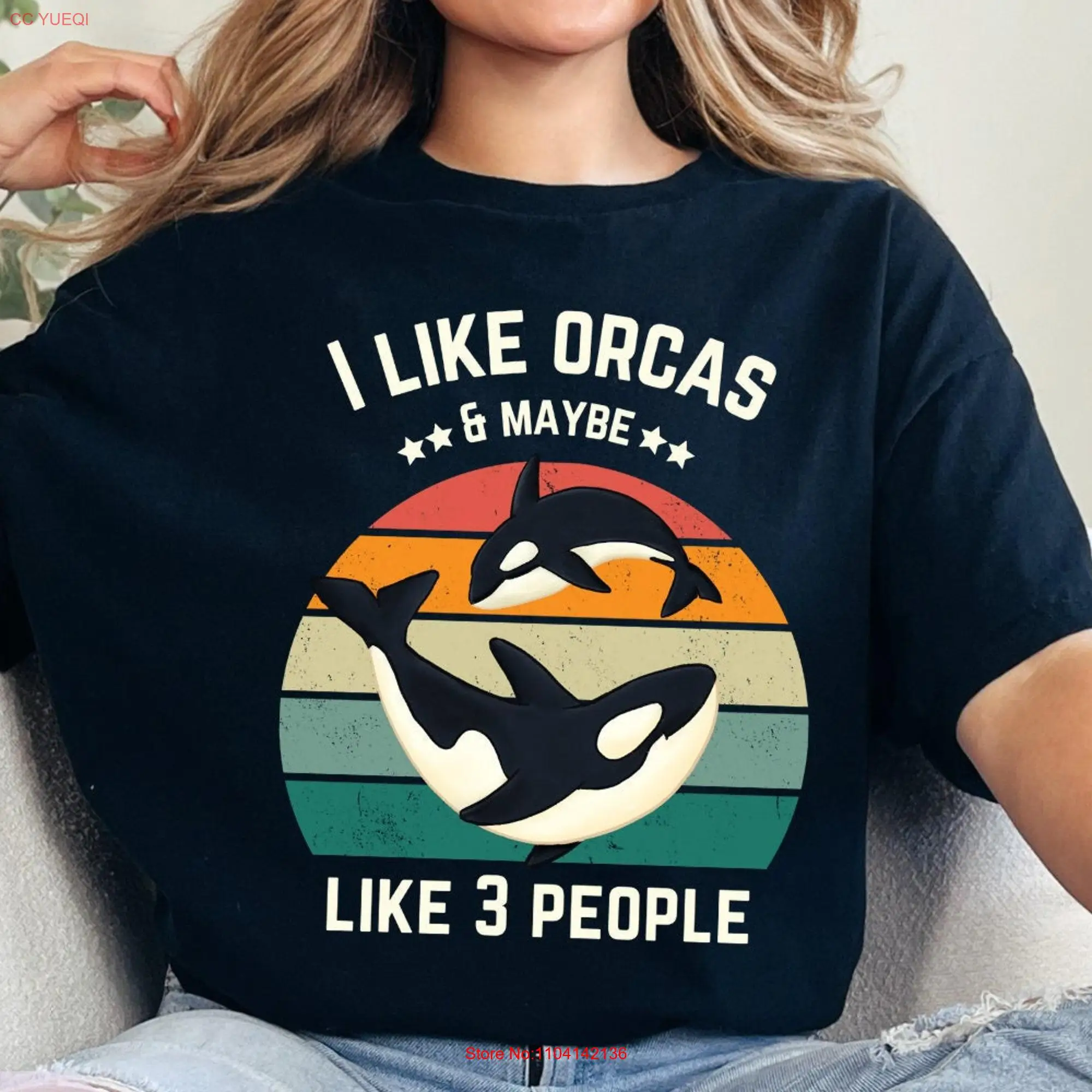 Women's Sea Animal Killer Whale T shirt Retro Vintage Orca 90s Ocean Nature Dolphin TEE Oversized Pod Top Funny