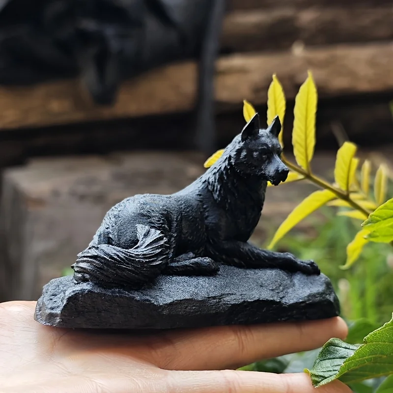Nordischer Stil Harz-Wolf-Ornament, ruhige Liegehaltung, Dekoration für Arbeitszimmer und Eingangsbereich, Halloween-Kunstwerk „Wächter der Dunklen Nacht“, grenzübergreibendes exklusives umweltfreundliches Premium-Prod – Detail 4