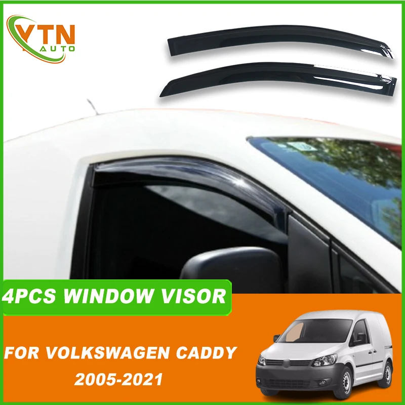 

For VW Volkswagen Caddy 2005-2021 Car Window Visor Weather Rain Shield Sun Guard Deflectors