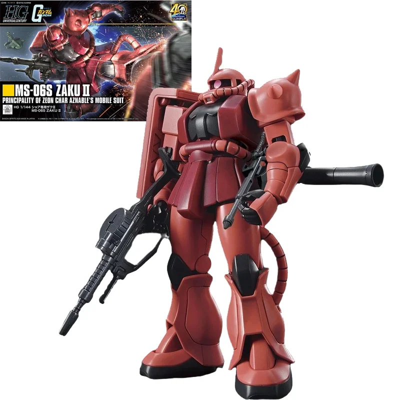 Bandai HG HGUC 234 1/144 New Edition Char Special Red Zaku II Gundam Assembled Gunpla Action Anime Figure Model For Children