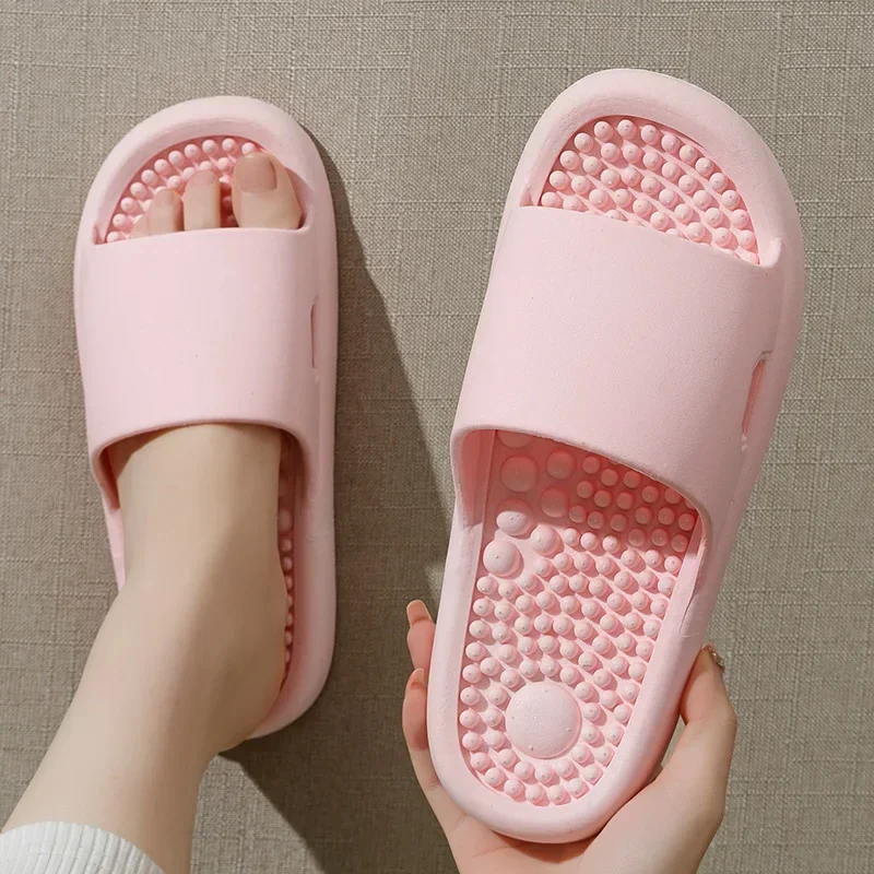 Summer Women's Slippers Indoor Bathroom Shower Massage Couple Slippers Fashion Simple And Non Slip Men's Sandals