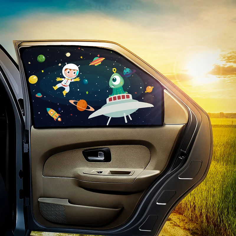 Car Sun Shade Car Window Sunshade Magnetic Parasol Ventanas Laterale Cartoon Child Protection Sun Protection For Car Curtain